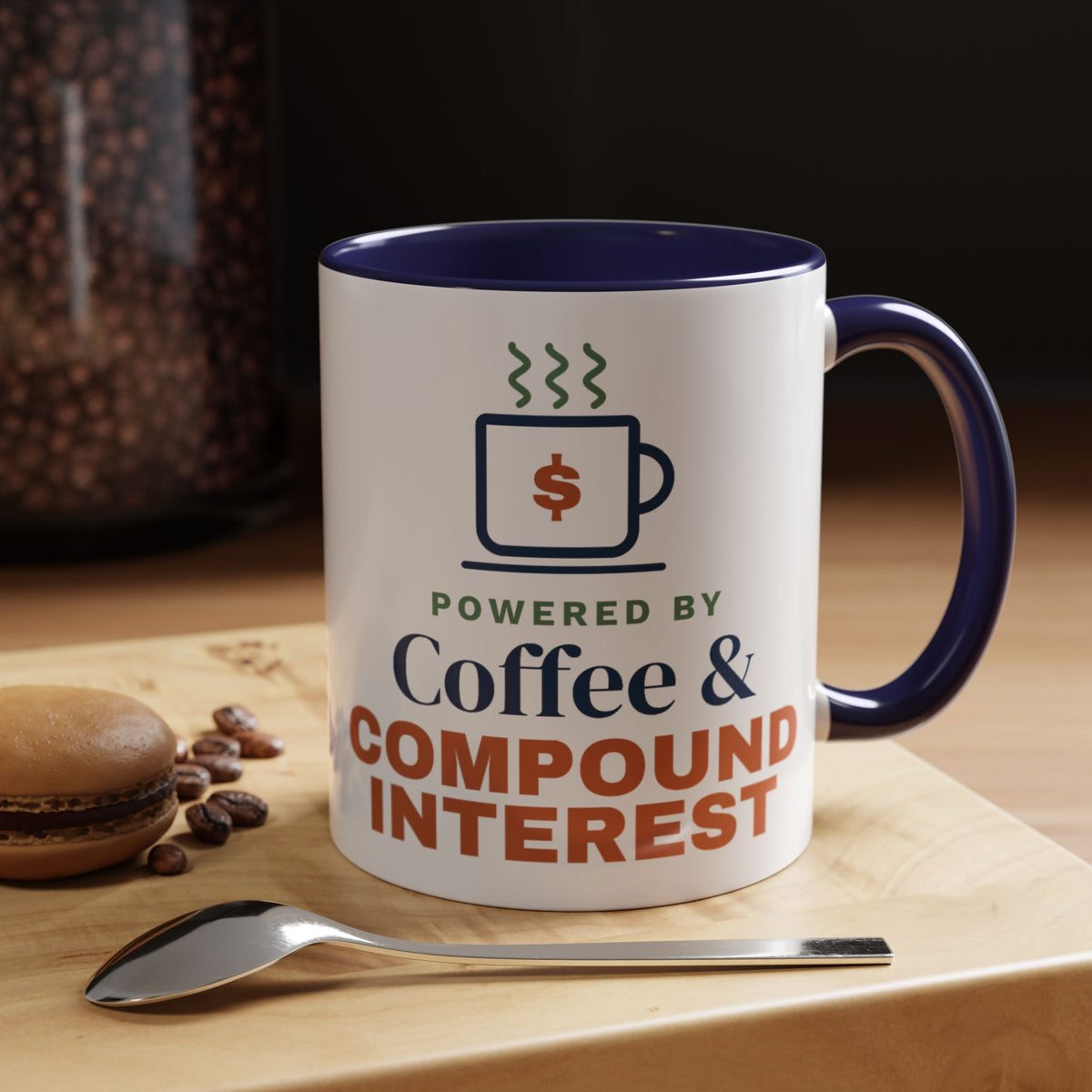 Coffee and Compound Interest Mug, Funny Budget Coffee Mug, Money Saving Gift, Personal Finance Gift, 11oz Ceramic Mug