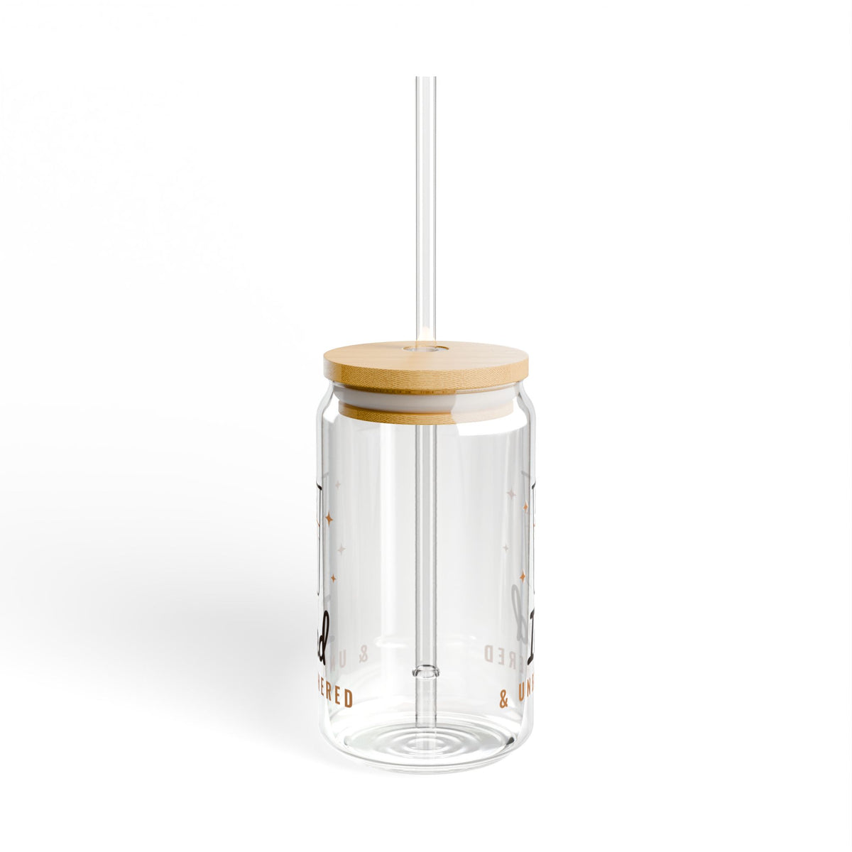 Iced Coffee Lover Gift, Iced and Unbothered Glass Cup with Lid and Straw, 16oz Can Glass, Aesthetic Iced Latte Cup for Her