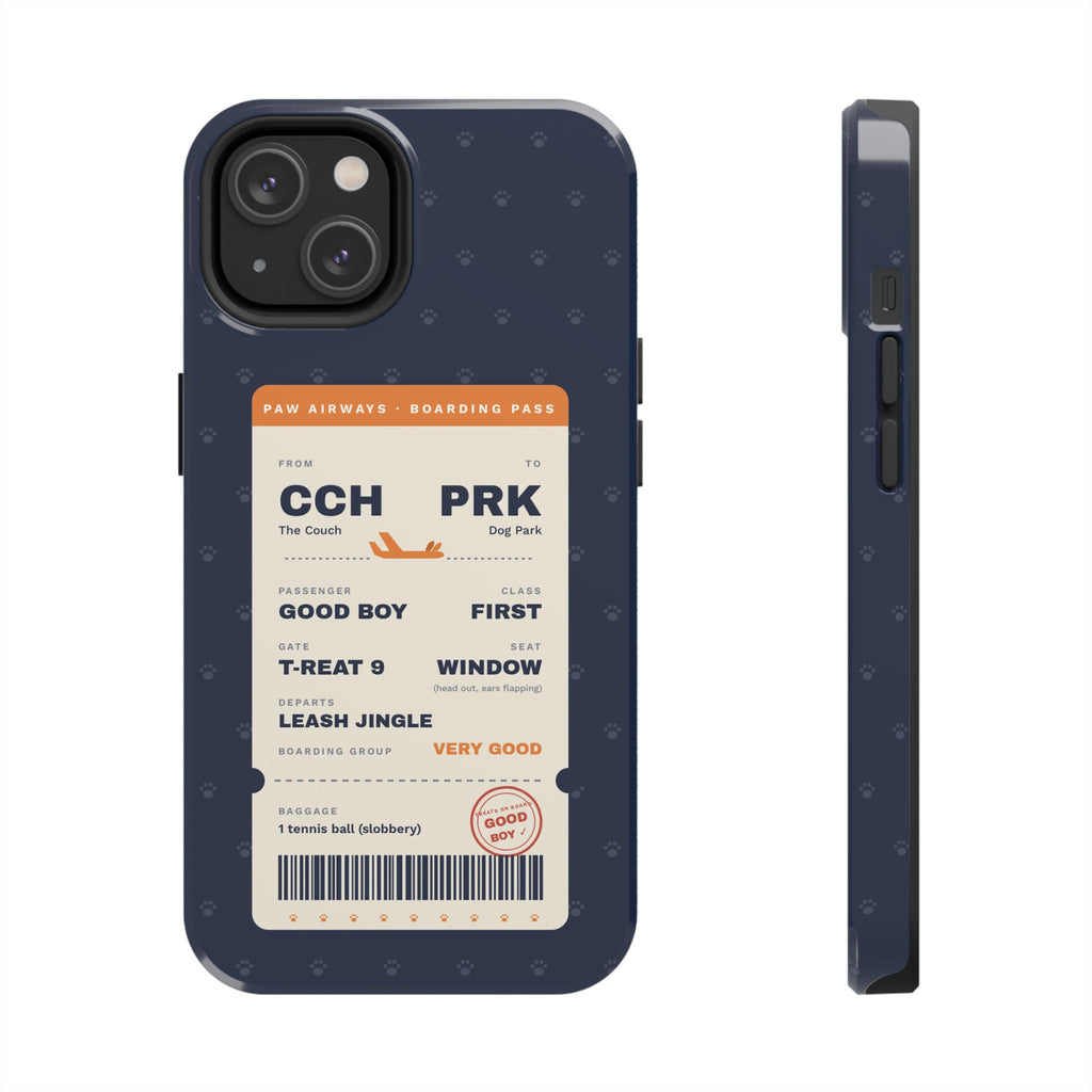 Funny Dog Phone Case, Boarding Pass iPhone Case, Good Boy Dog Lover Gift, Travel Dog Mom Gift, Tough iPhone 16 15 14 Case