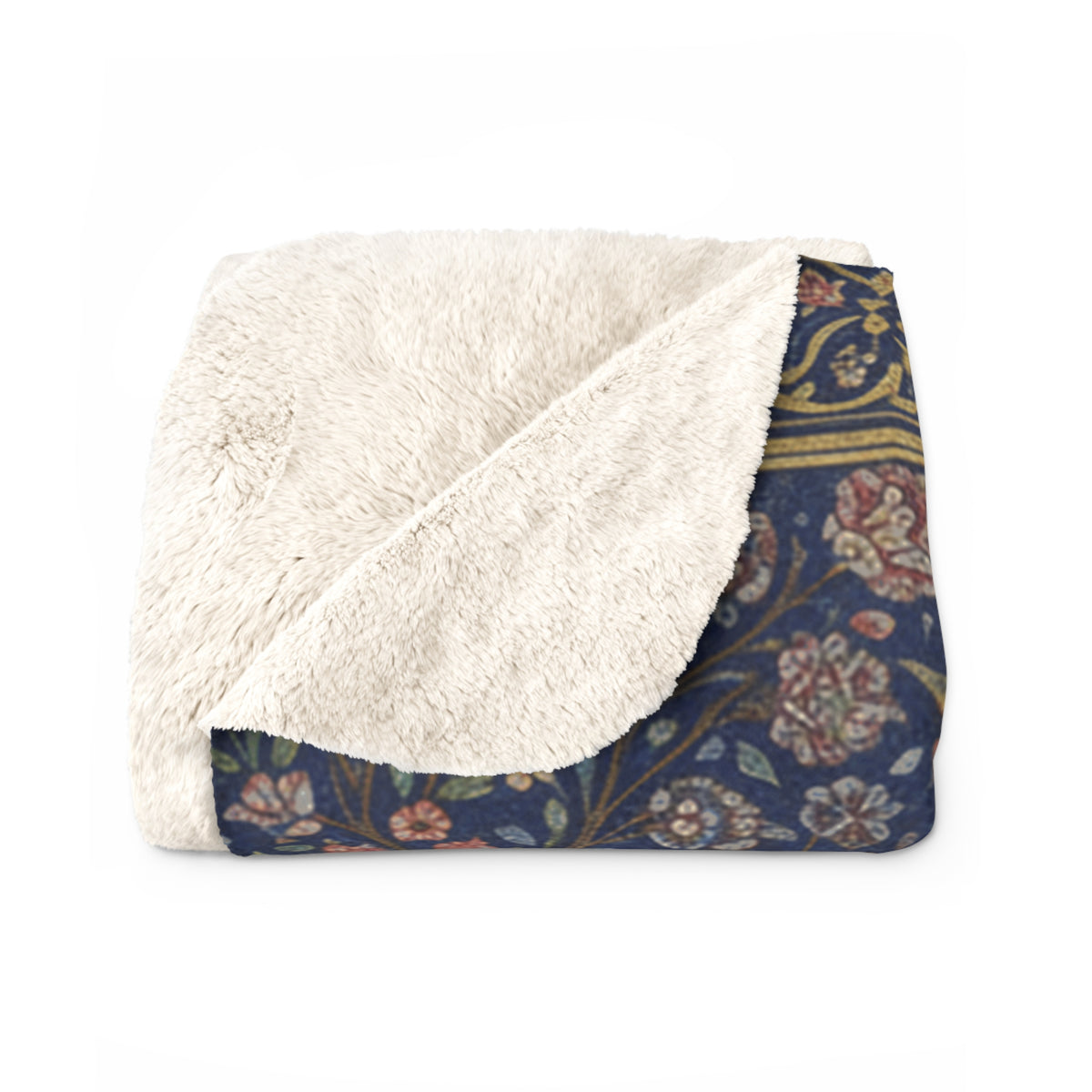 Premium Custom Pet Photo Blanket, Persian Garden Art Dog Blanket, Personalized Name Throw, Unique Dog Mom Gift, Persian Miniature Style