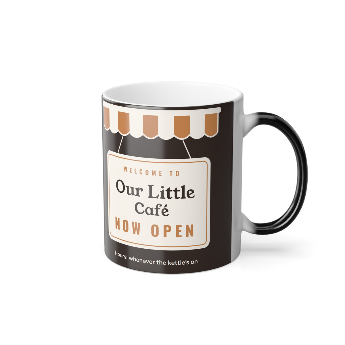 Personalized Café Heat Reveal Mug, Custom Name Color Changing Coffee Mug, Home Café Gift for Coffee Lover