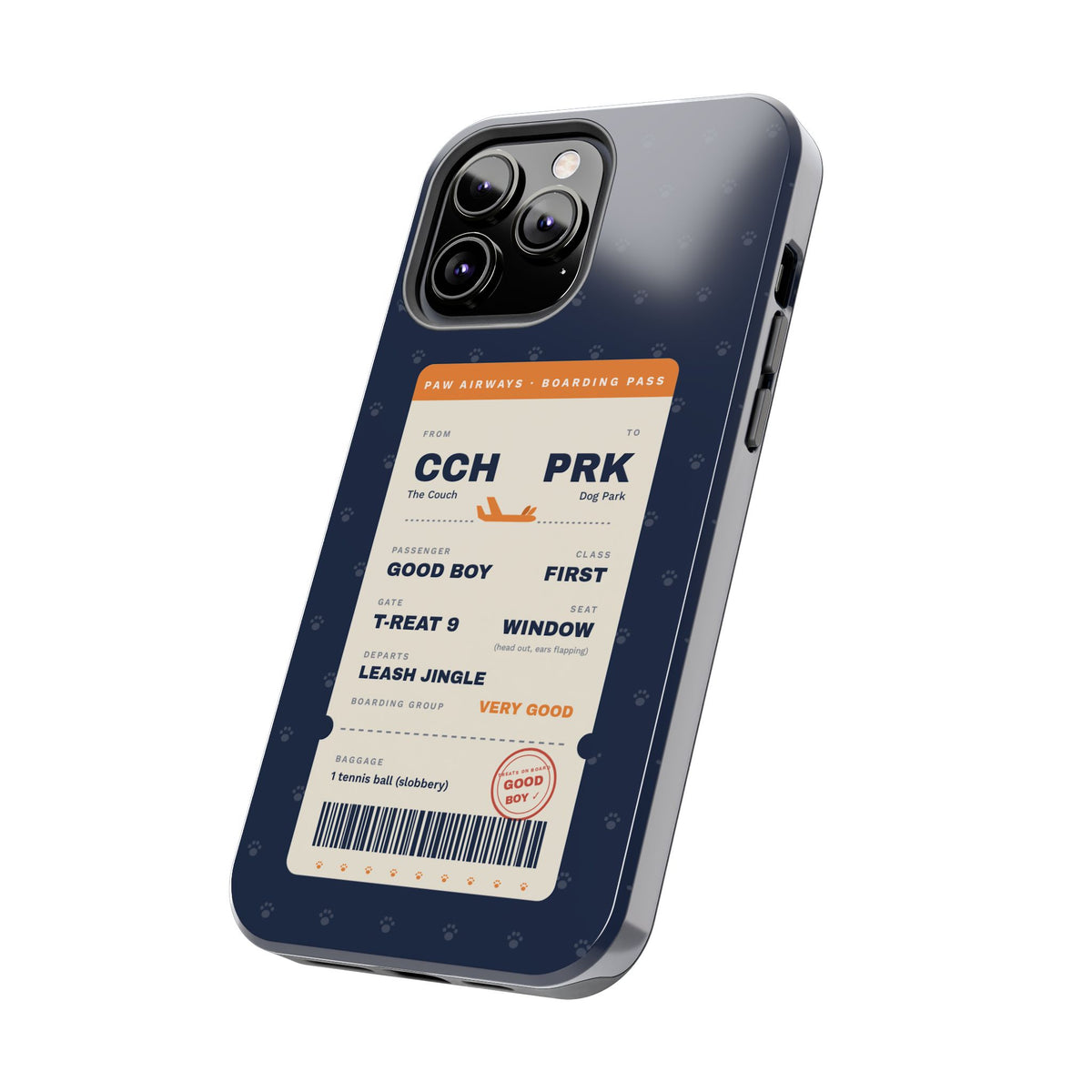 Funny Dog Phone Case, Boarding Pass iPhone Case, Good Boy Dog Lover Gift, Travel Dog Mom Gift, Tough iPhone 16 15 14 Case