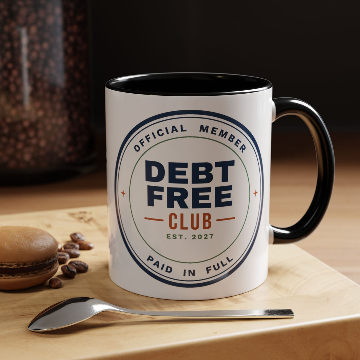 Debt Free Club Mug, Funny Budget Coffee Mug, Money Saving Gift, Personal Finance Gift, 11oz Ceramic Mug