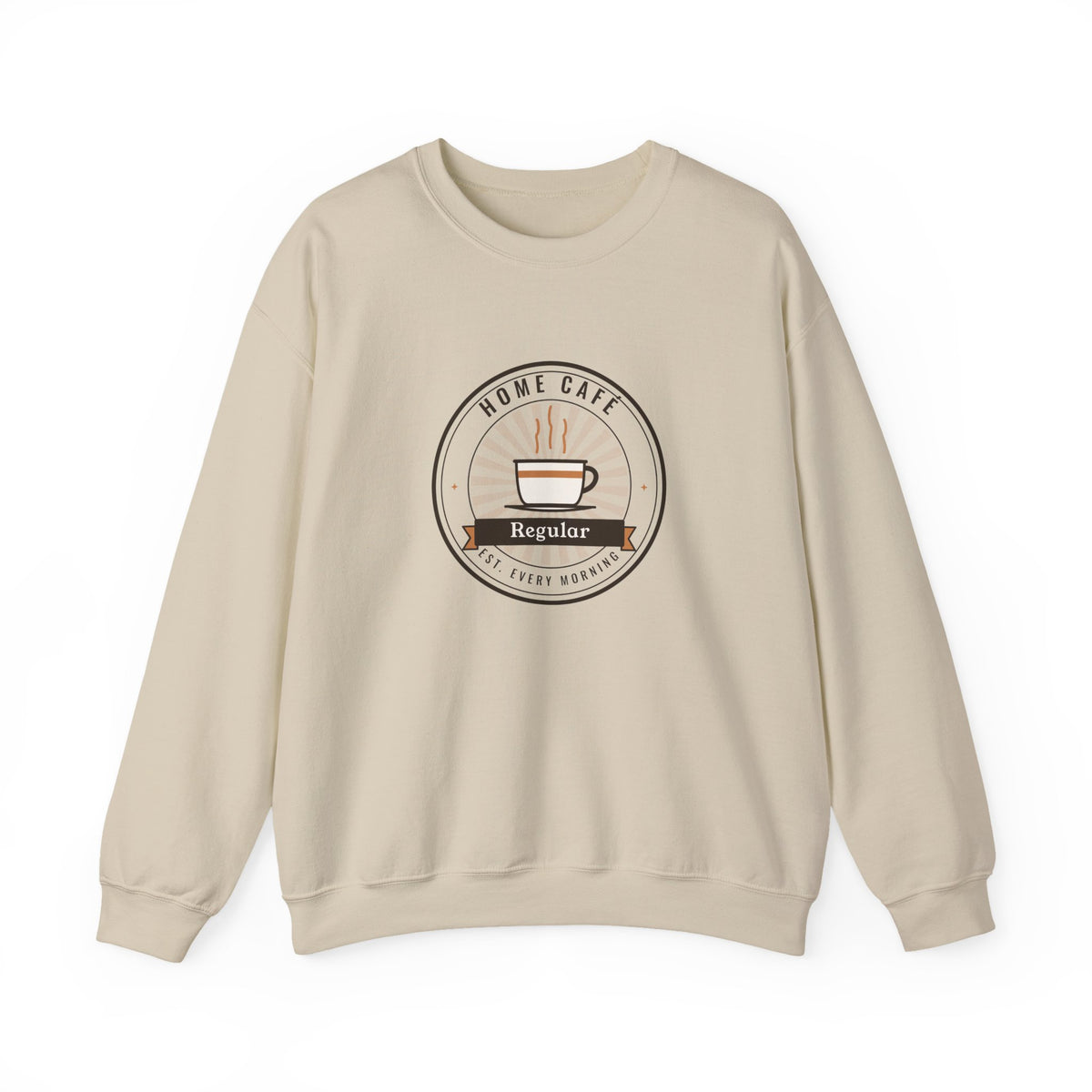 Retro Home Café Sweatshirt, Home Café Regular Coffee Badge Crewneck, Cozy Coffee Sweater, Latte Lover Gift