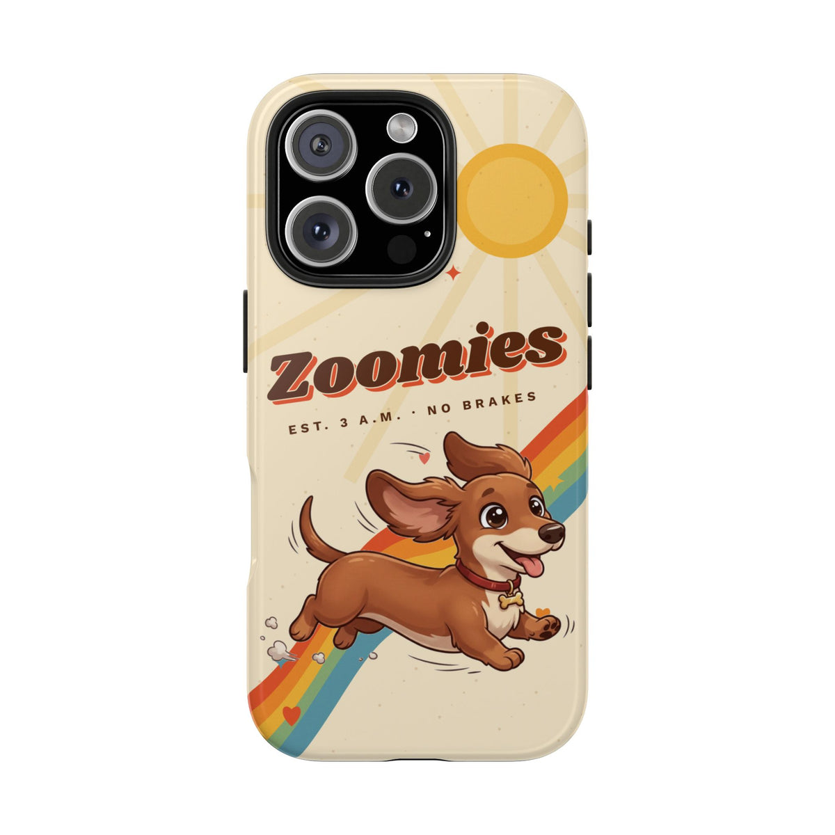Dachshund Phone Case, Cute Wiener Dog iPhone Case, Retro Zoomies Doxie Gift, Tough iPhone 16 15 Case, Dachshund Mom Gift