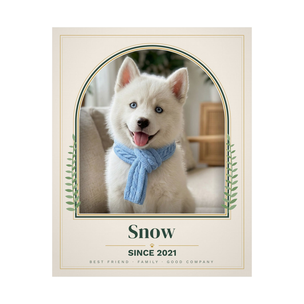 Custom Pet Portrait from Photo, Personalized Dog Portrait with Name, Cat Portrait Print, Pet Memorial Gift, Dog Mom Gift, Arch Pet Poster