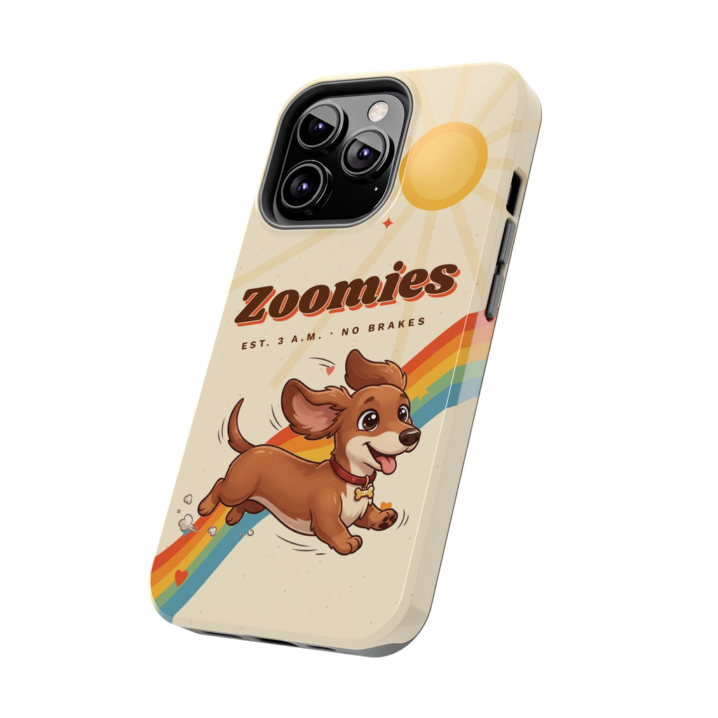 Dachshund Phone Case, Cute Wiener Dog iPhone Case, Retro Zoomies Doxie Gift, Tough iPhone 16 15 Case, Dachshund Mom Gift