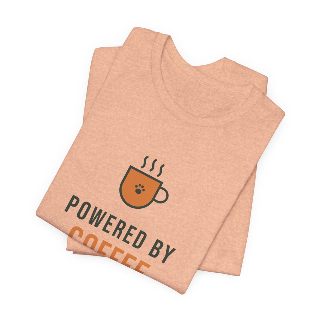 Powered By Coffee and Dog Hair Shirt, Funny Dog Mom Tee, Coffee Lover Dog Owner T-Shirt, Dog Lover Gift