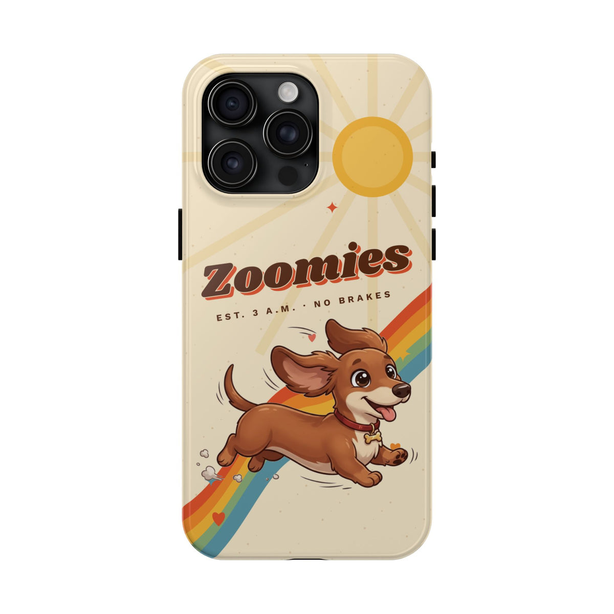 Dachshund Phone Case, Cute Wiener Dog iPhone Case, Retro Zoomies Doxie Gift, Tough iPhone 16 15 Case, Dachshund Mom Gift
