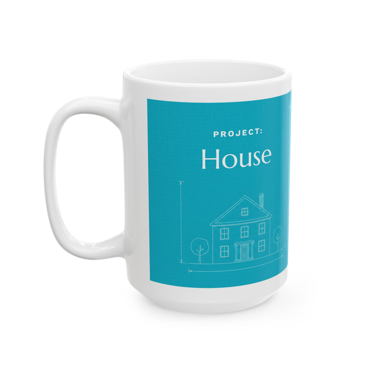 Personalized House Fund Mug, Blueprint House Coffee Mug, New Home Savings Goal Gift