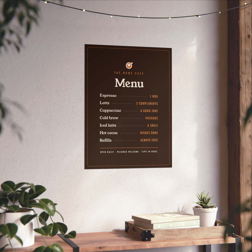Coffee Bar Decor Gift, Home Café Menu Poster, Funny Coffee Menu Wall Art, Coffee Station Sign Print, Kitchen Wall Decor