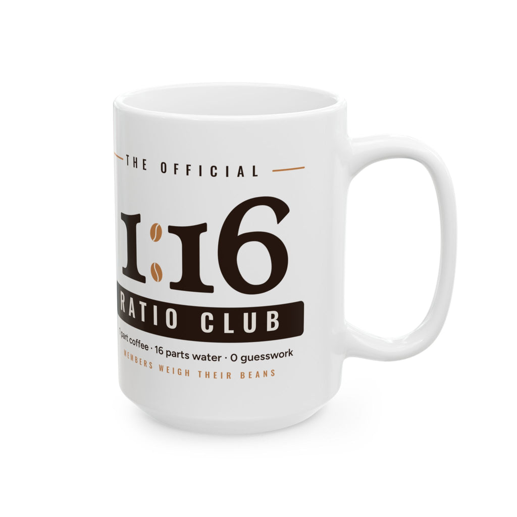 Coffee Nerd Gift, 1:16 Ratio Club Mug, Pour Over Coffee Ratio 15oz Mug, Home Barista Gift, Specialty Coffee Lover Mug