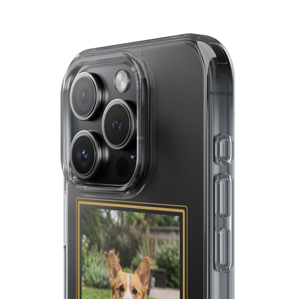 Clear Pet Photo Phone Case, Custom Dog Picture iPhone Case with Name, Personalized Transparent Pet Case, Dog Mom Gift