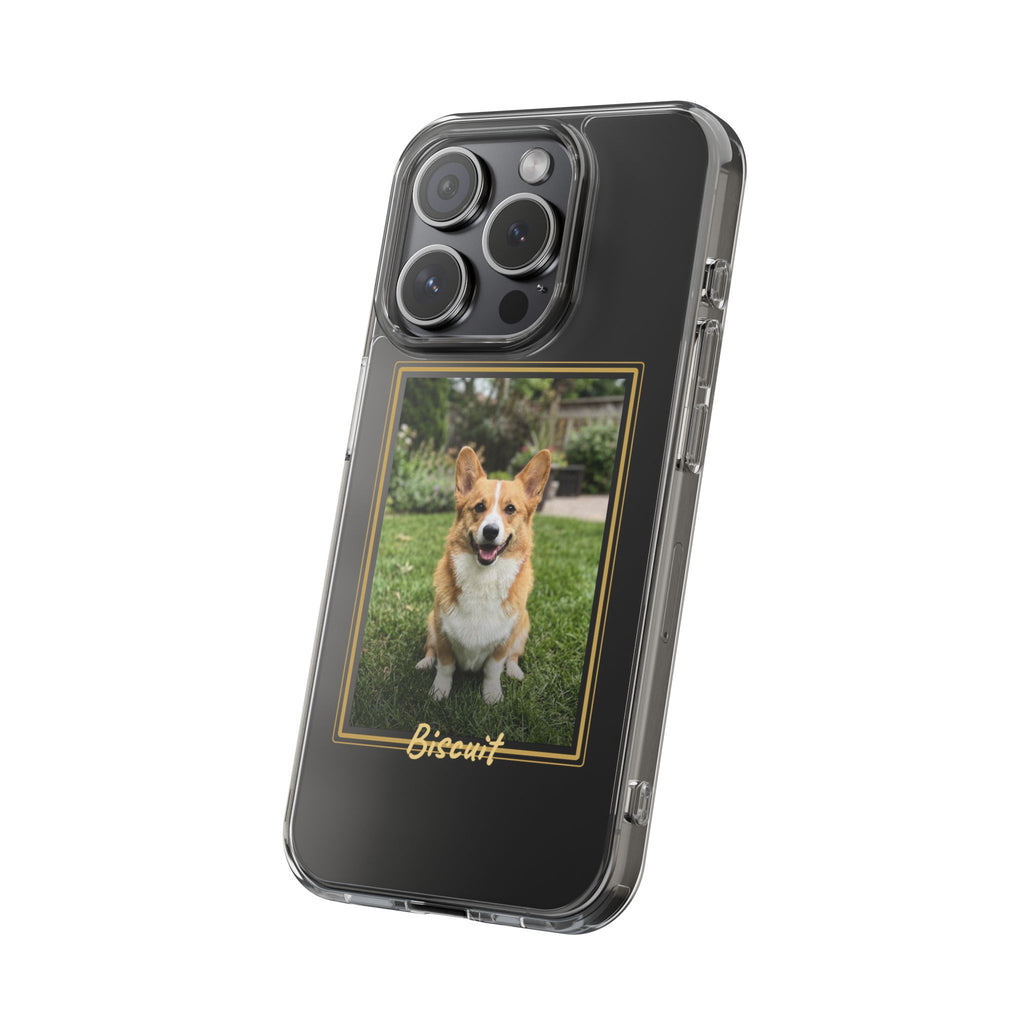 Clear Pet Photo Phone Case, Custom Dog Picture iPhone Case with Name, Personalized Transparent Pet Case, Dog Mom Gift