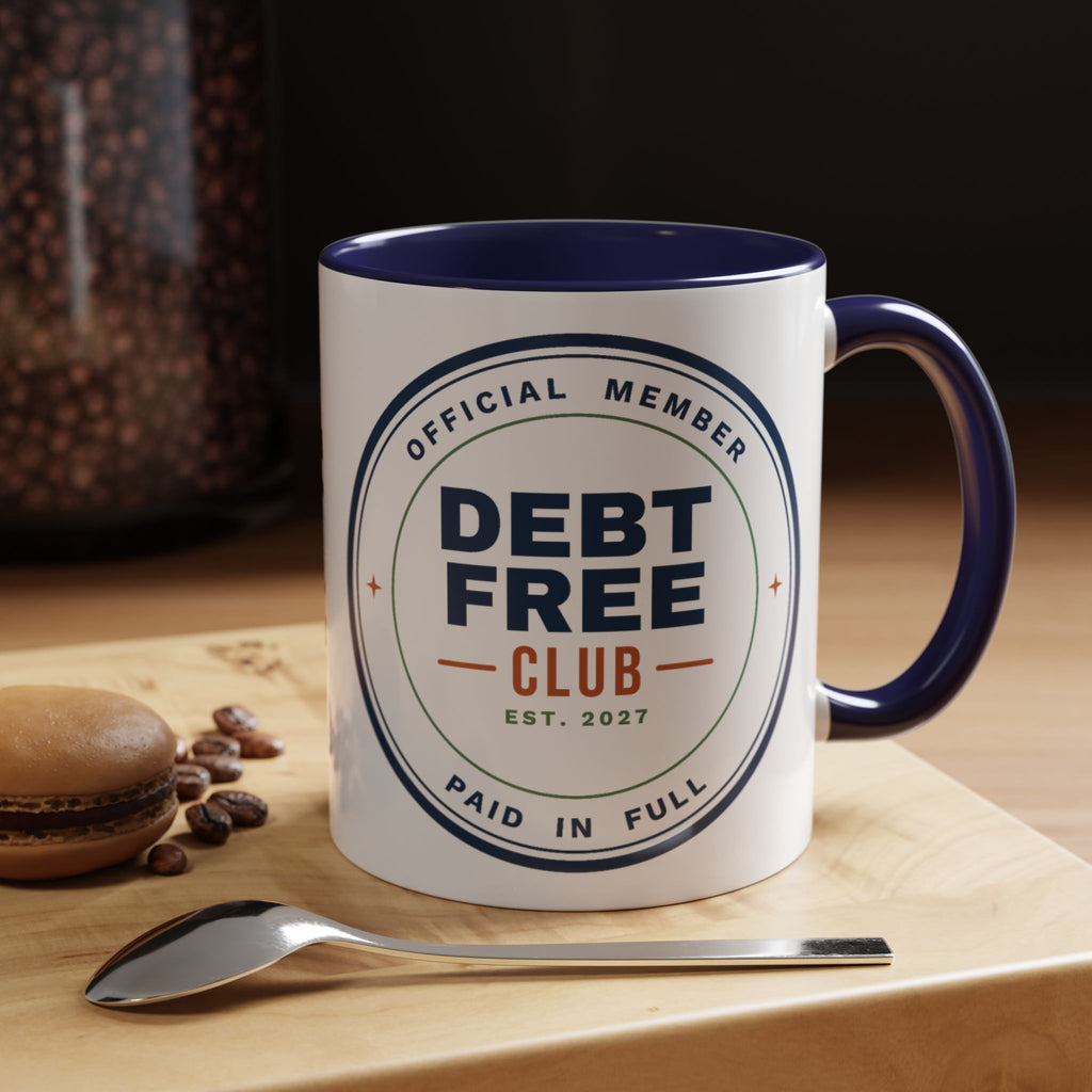 Debt Free Club Mug, Funny Budget Coffee Mug, Money Saving Gift, Personal Finance Gift, 11oz Ceramic Mug