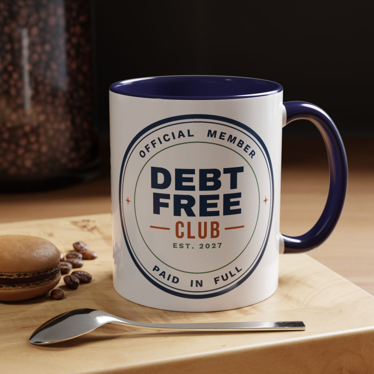 Debt Free Club Mug, Funny Budget Coffee Mug, Money Saving Gift, Personal Finance Gift, 11oz Ceramic Mug