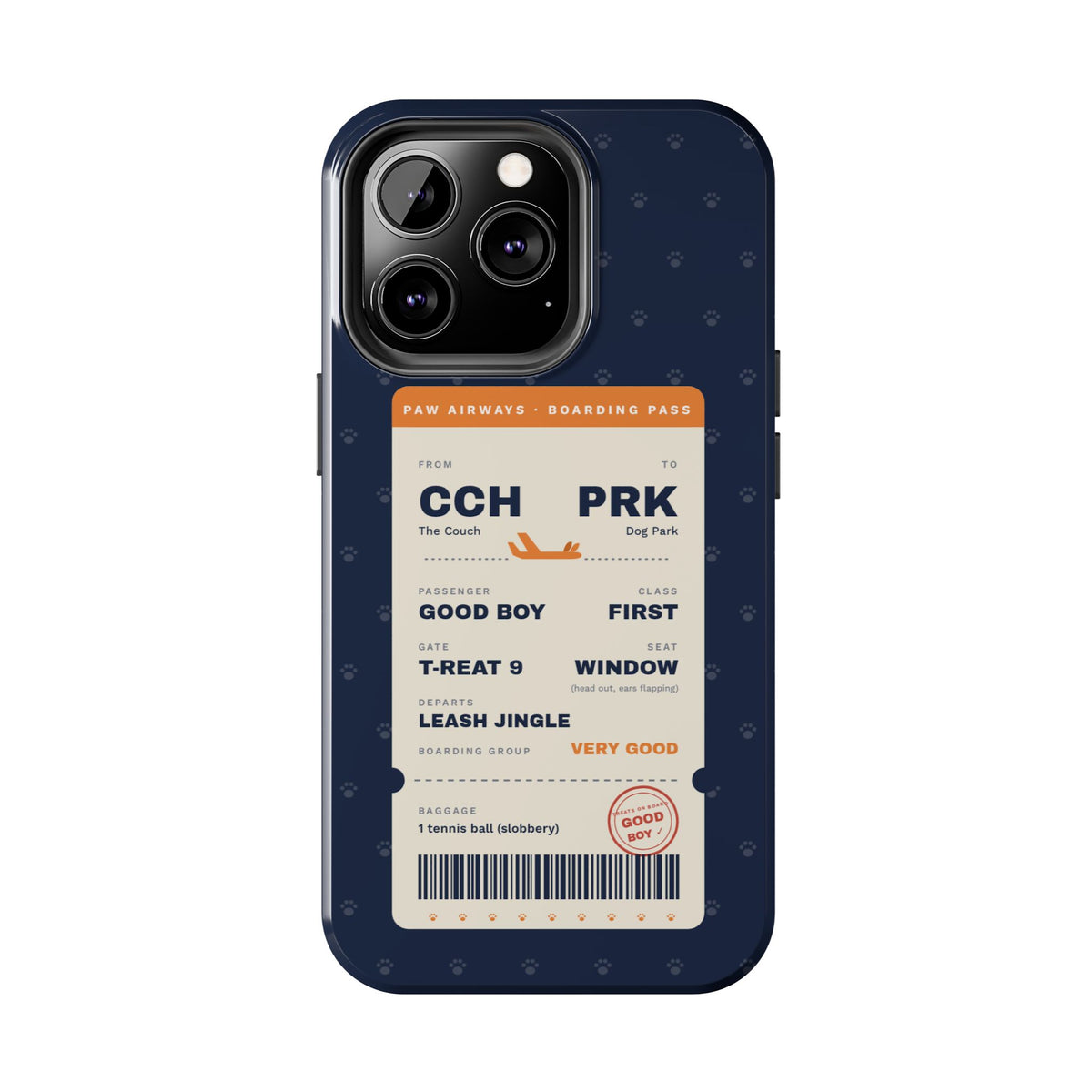 Funny Dog Phone Case, Boarding Pass iPhone Case, Good Boy Dog Lover Gift, Travel Dog Mom Gift, Tough iPhone 16 15 14 Case