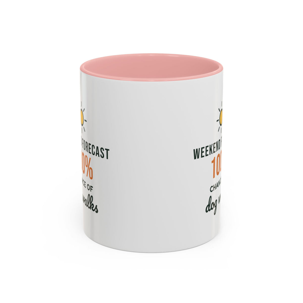 Weekend Forecast 100% Chance of Dog Walks Mug, Funny Dog Owner Coffee Mug, Dog Lover Gift, Dog Walker Cup