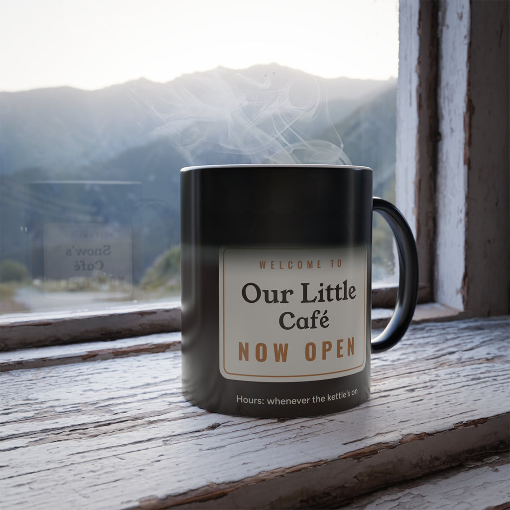 Personalized Café Heat Reveal Mug, Custom Name Color Changing Coffee Mug, Home Café Gift for Coffee Lover