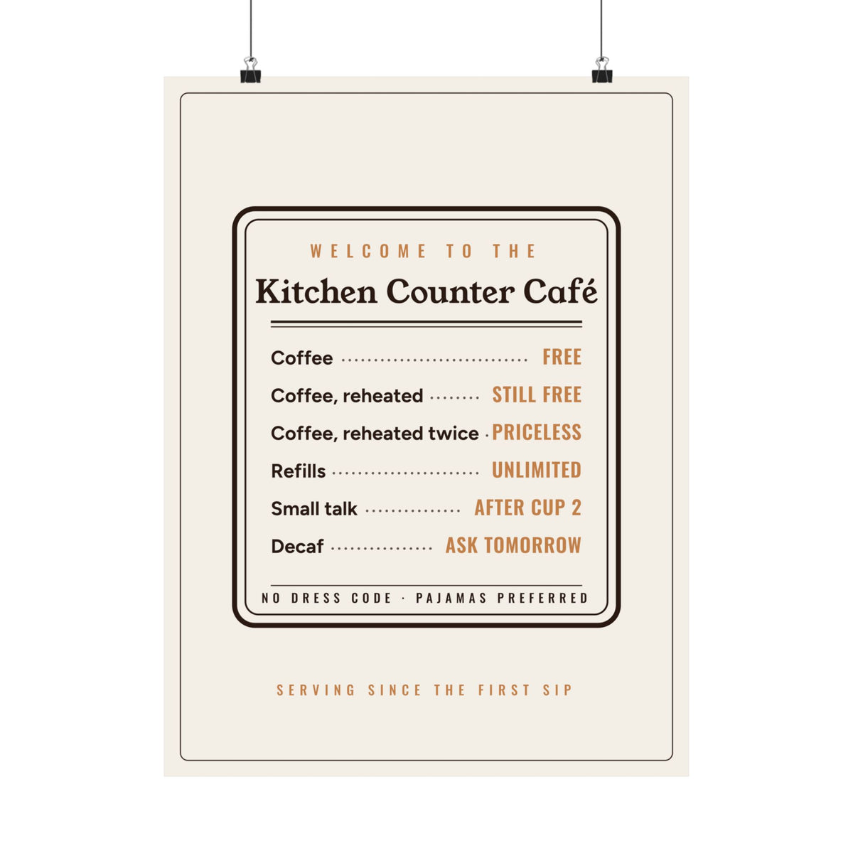 Coffee Bar Decor Gift, Kitchen Counter Café Menu Poster, Funny Coffee Sign Wall Art, Coffee Station Kitchen Print