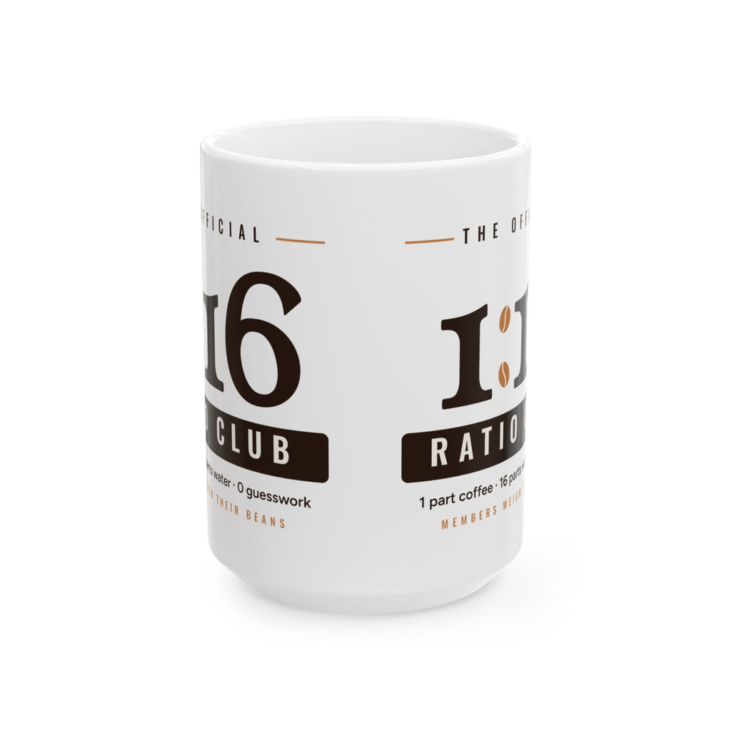 Coffee Nerd Gift, 1:16 Ratio Club Mug, Pour Over Coffee Ratio 15oz Mug, Home Barista Gift, Specialty Coffee Lover Mug