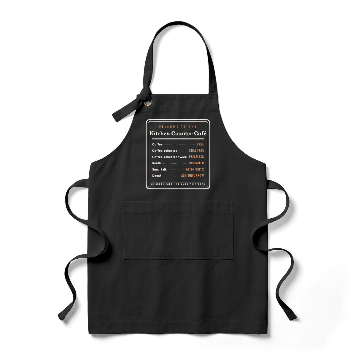 Coffee Lover Gift, Kitchen Counter Café Apron, Funny Coffee Menu Kitchen Apron, Home Barista Apron, Housewarming Gift
