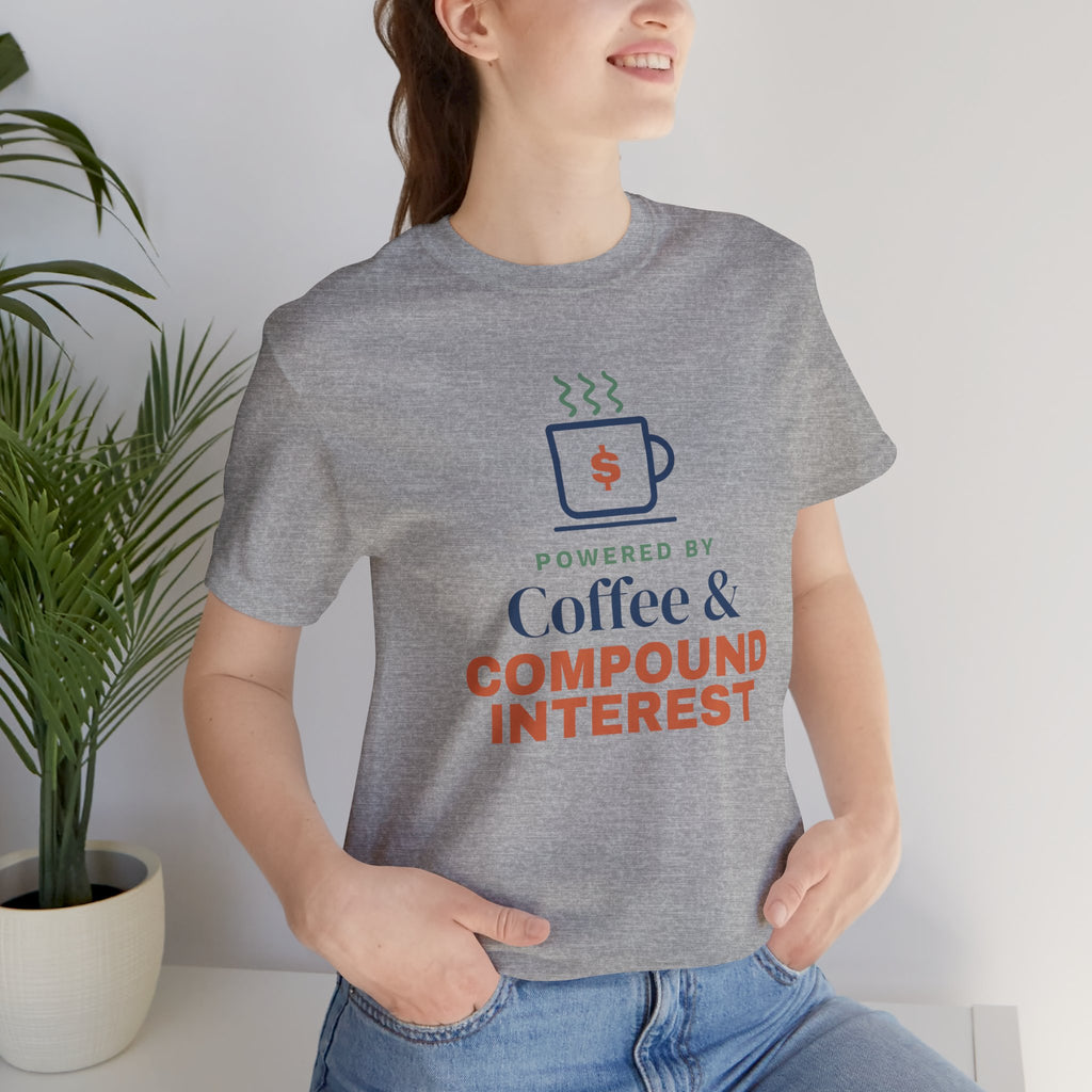 Coffee and Compound Interest Shirt, Funny Budget T-Shirt, Money Saving Gift, Personal Finance Tee, Unisex Comfort Cotton