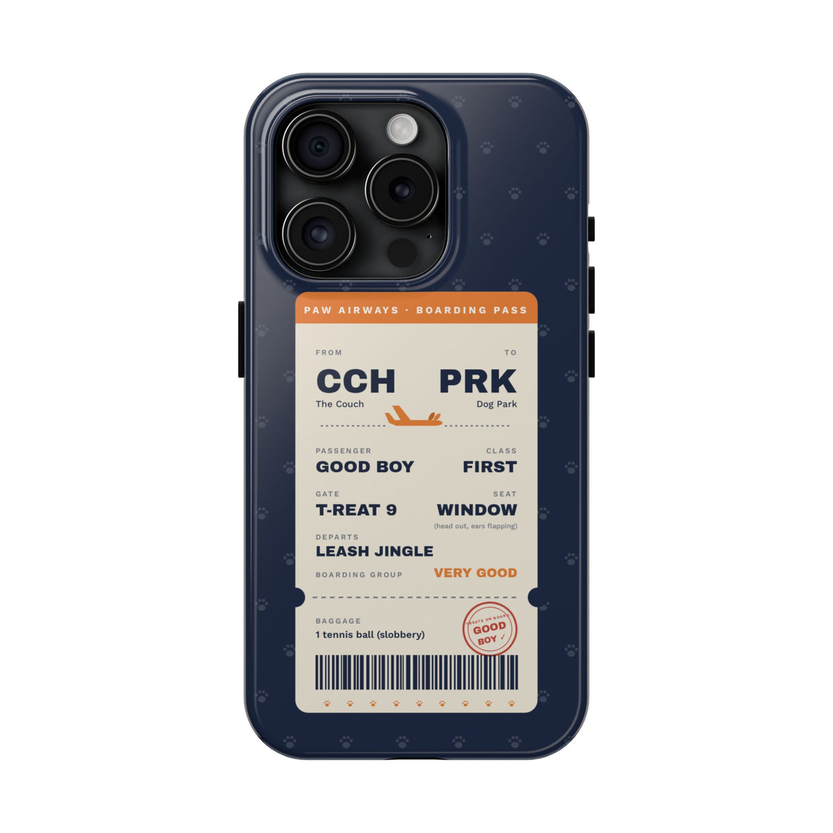 Funny Dog Phone Case, Boarding Pass iPhone Case, Good Boy Dog Lover Gift, Travel Dog Mom Gift, Tough iPhone 16 15 14 Case