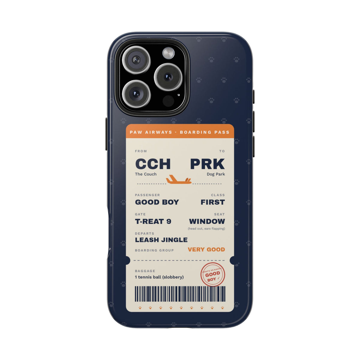 Funny Dog Phone Case, Boarding Pass iPhone Case, Good Boy Dog Lover Gift, Travel Dog Mom Gift, Tough iPhone 16 15 14 Case