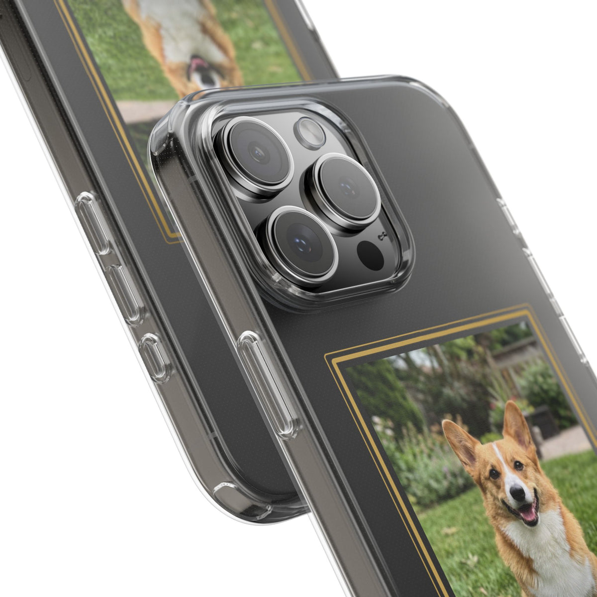 Clear Pet Photo Phone Case, Custom Dog Picture iPhone Case with Name, Personalized Transparent Pet Case, Dog Mom Gift