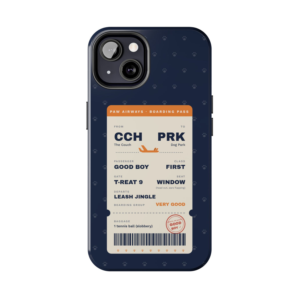 Funny Dog Phone Case, Boarding Pass iPhone Case, Good Boy Dog Lover Gift, Travel Dog Mom Gift, Tough iPhone 16 15 14 Case