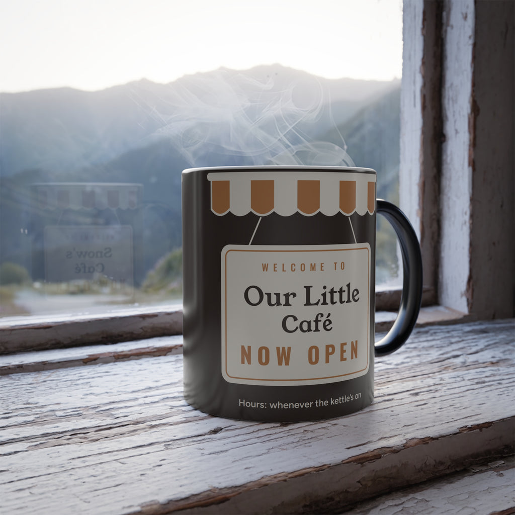 Personalized Café Heat Reveal Mug, Custom Name Color Changing Coffee Mug, Home Café Gift for Coffee Lover