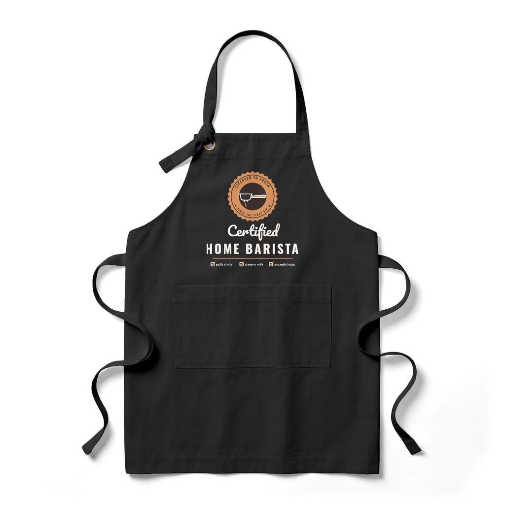Home Barista Gift, Certified Home Barista Apron, Funny Espresso Lover Kitchen Apron, Coffee Gift for Him or Her