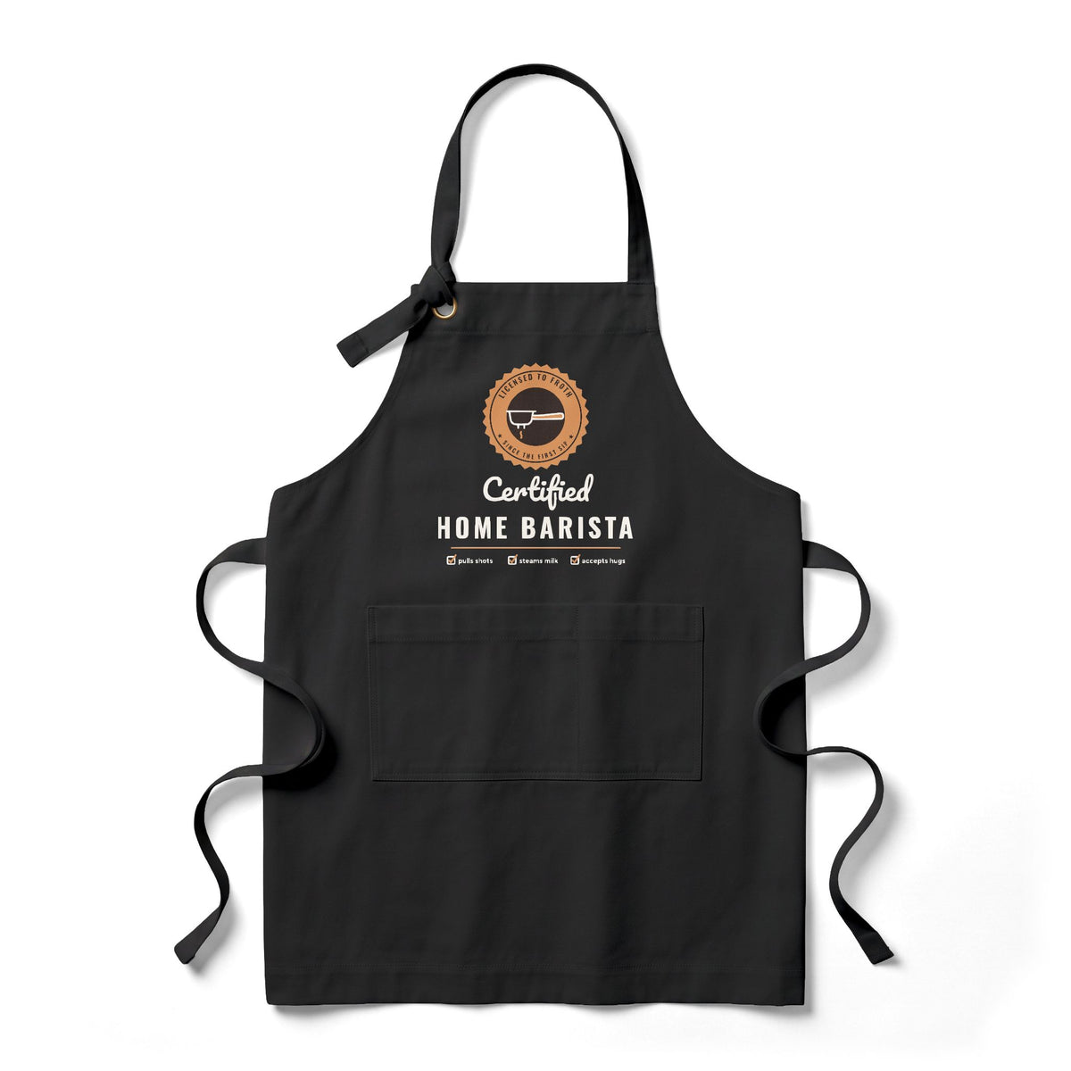 Home Barista Gift, Certified Home Barista Apron, Funny Espresso Lover Kitchen Apron, Coffee Gift for Him or Her