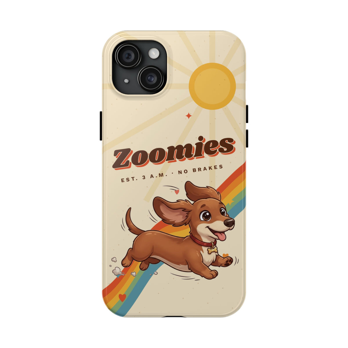 Dachshund Phone Case, Cute Wiener Dog iPhone Case, Retro Zoomies Doxie Gift, Tough iPhone 16 15 Case, Dachshund Mom Gift
