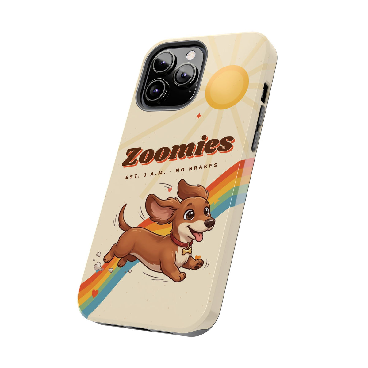 Dachshund Phone Case, Cute Wiener Dog iPhone Case, Retro Zoomies Doxie Gift, Tough iPhone 16 15 Case, Dachshund Mom Gift