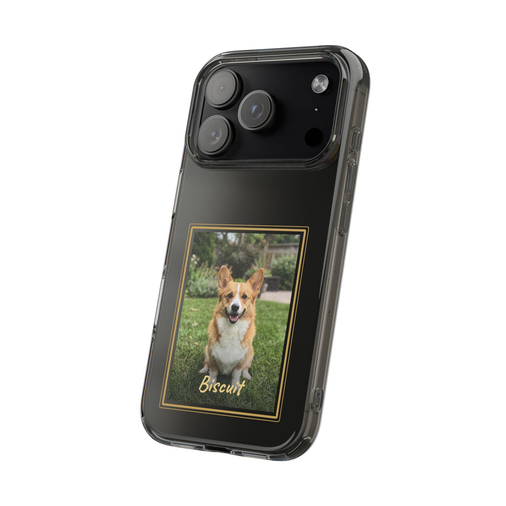 Clear Pet Photo Phone Case, Custom Dog Picture iPhone Case with Name, Personalized Transparent Pet Case, Dog Mom Gift
