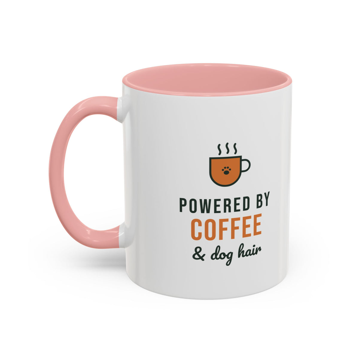 Powered By Coffee and Dog Hair Mug, Funny Dog Lover Coffee Mug, Dog Mom Gift, Coffee Lover Cup