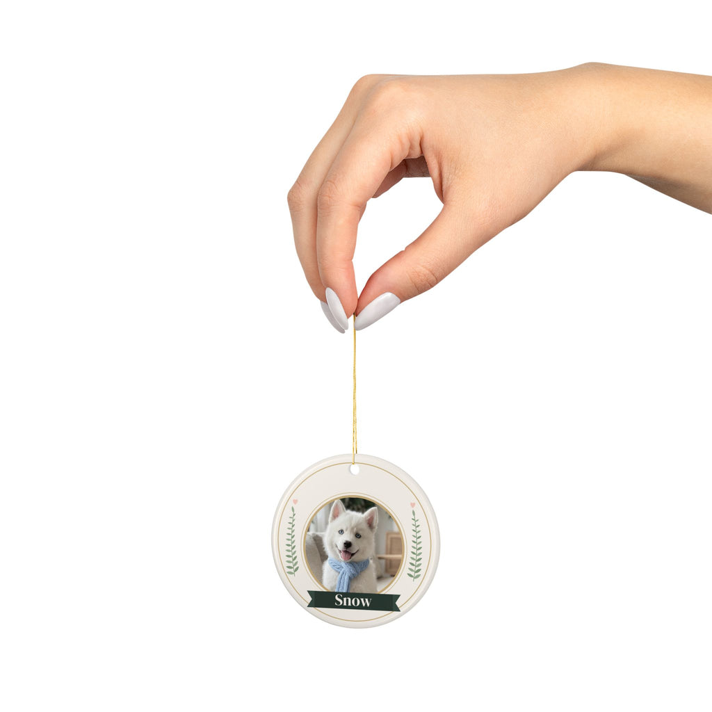 Pet Memorial Ornament with Photo, Personalized Dog Memorial Gift, Cat Loss Ornament, Pet Sympathy Gift, Rainbow Bridge Keepsake