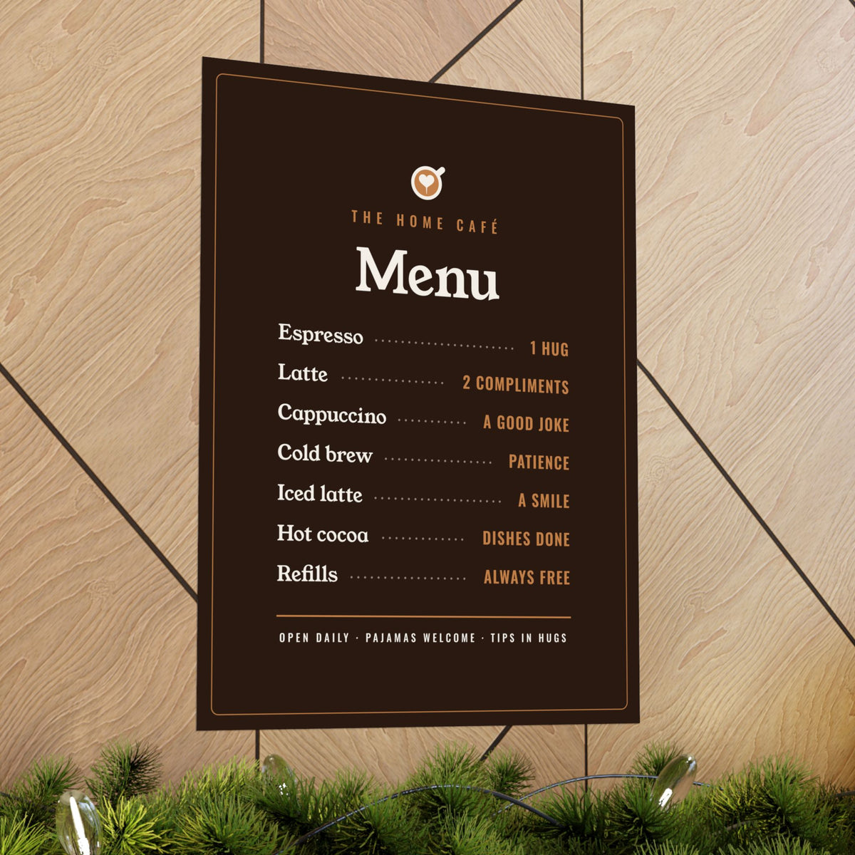 Coffee Bar Decor Gift, Home Café Menu Poster, Funny Coffee Menu Wall Art, Coffee Station Sign Print, Kitchen Wall Decor
