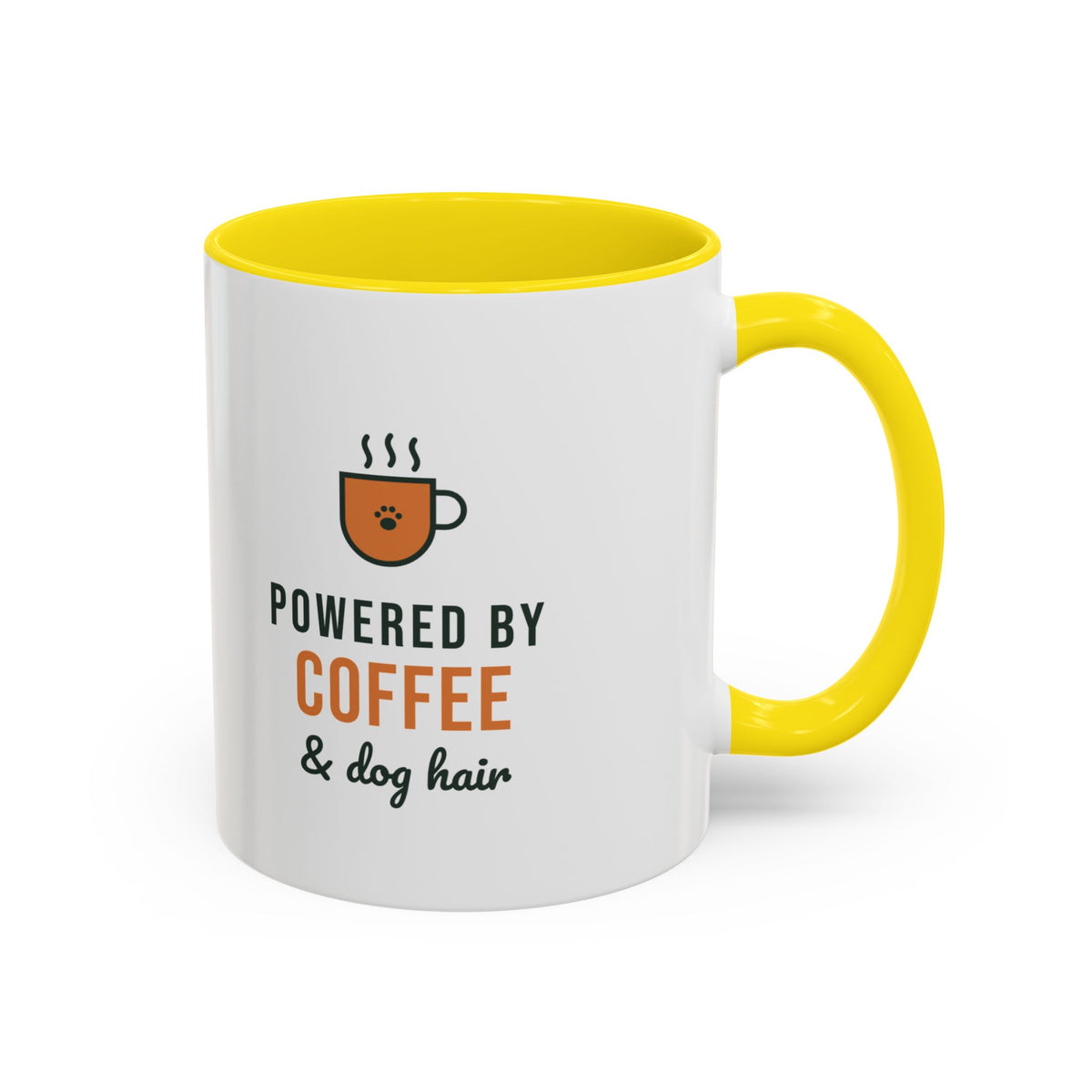 Powered By Coffee and Dog Hair Mug, Funny Dog Lover Coffee Mug, Dog Mom Gift, Coffee Lover Cup