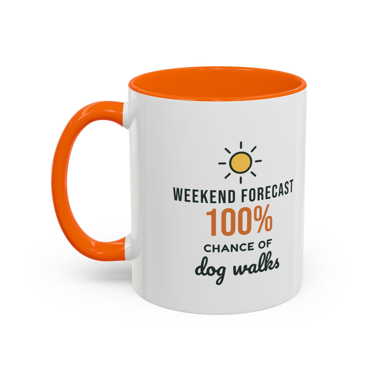 Weekend Forecast 100% Chance of Dog Walks Mug, Funny Dog Owner Coffee Mug, Dog Lover Gift, Dog Walker Cup
