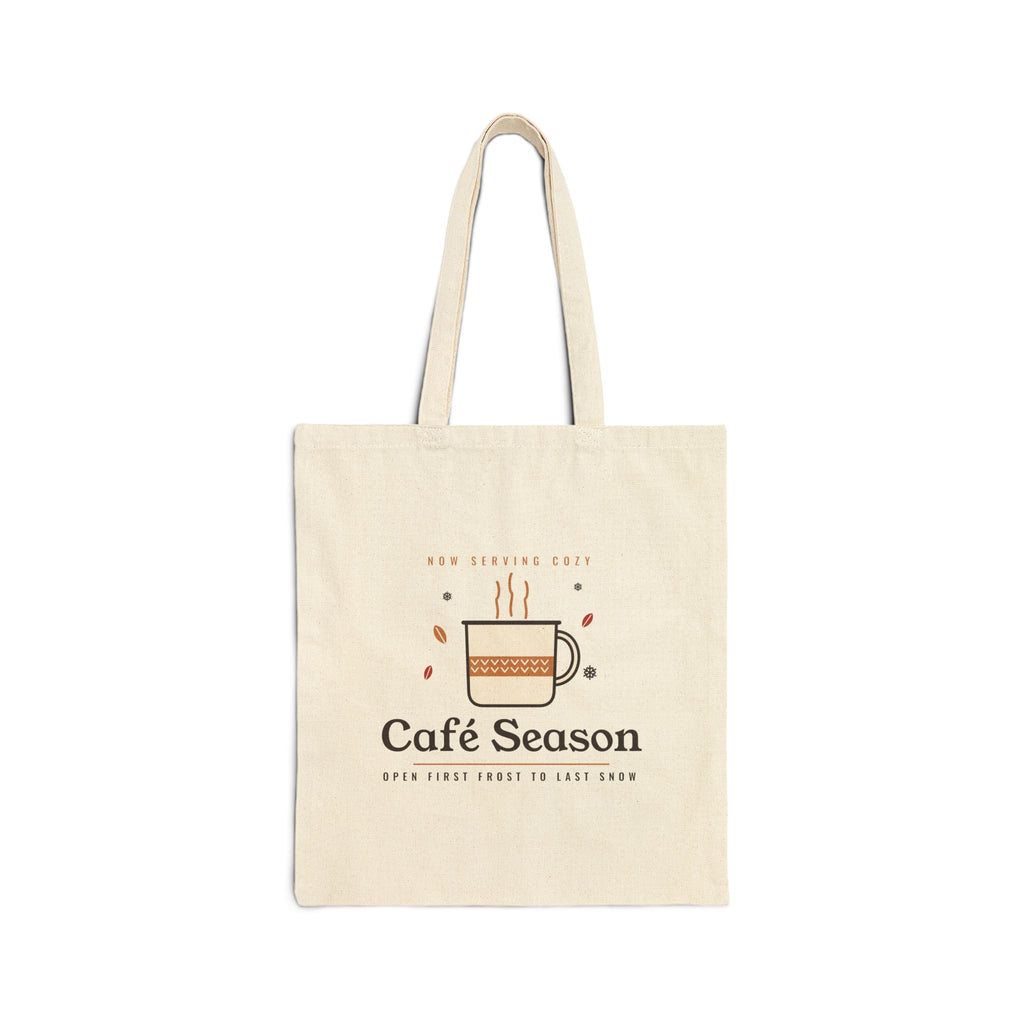 Coffee Lover Gift, Café Season Tote Bag, Cozy Fall Coffee Canvas Tote, Autumn Market Bag, Christmas Gift for Her