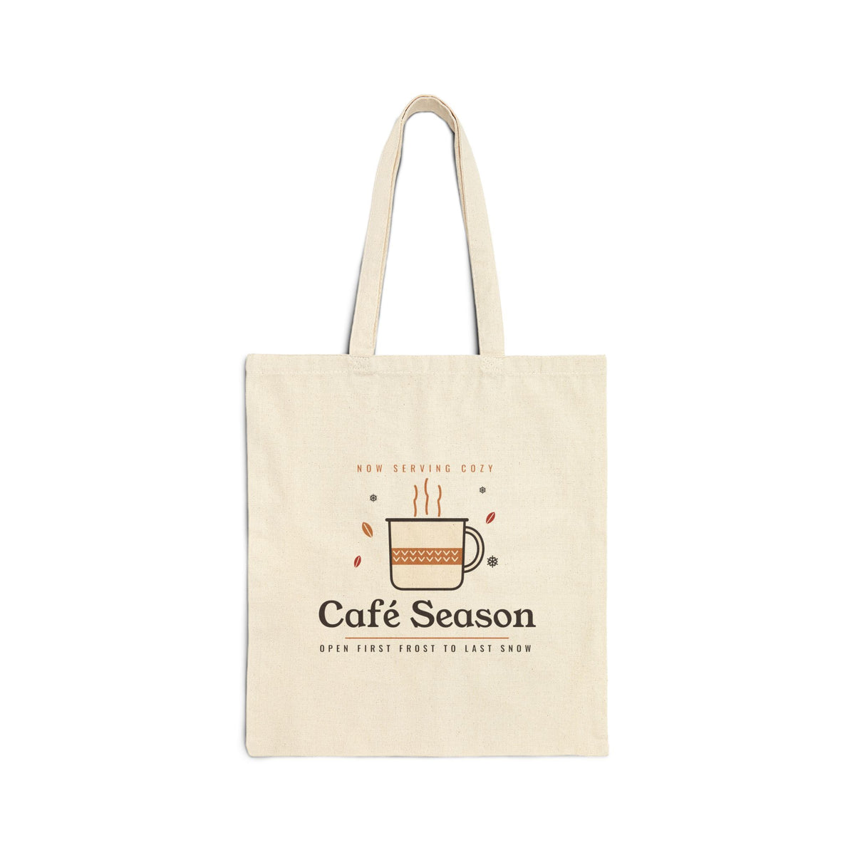 Coffee Lover Gift, Café Season Tote Bag, Cozy Fall Coffee Canvas Tote, Autumn Market Bag, Christmas Gift for Her