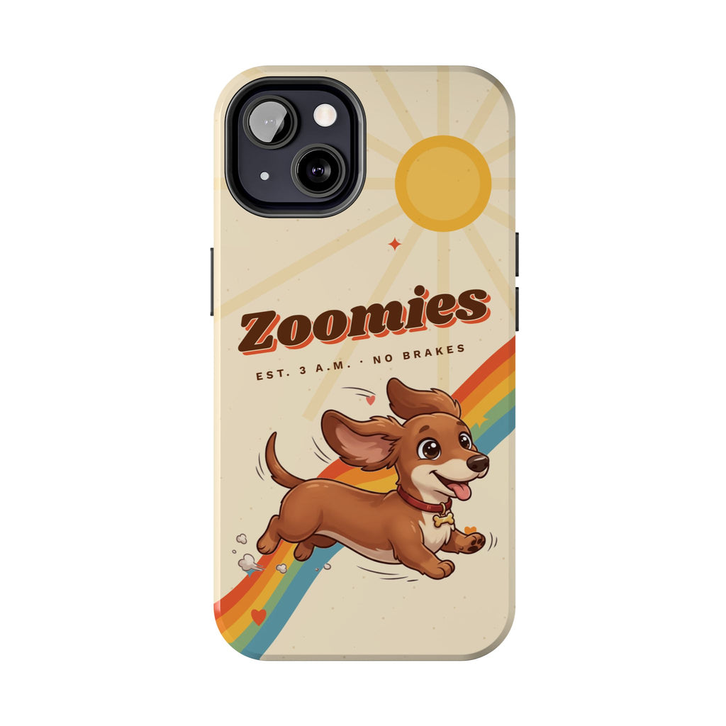 Dachshund Phone Case, Cute Wiener Dog iPhone Case, Retro Zoomies Doxie Gift, Tough iPhone 16 15 Case, Dachshund Mom Gift