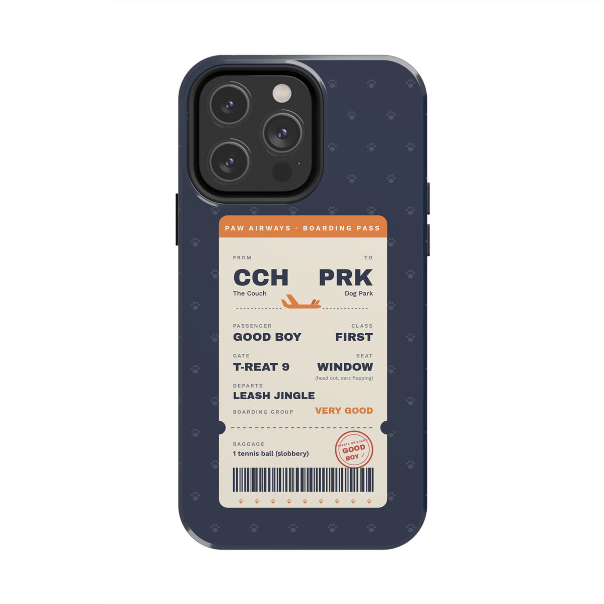 Funny Dog Phone Case, Boarding Pass iPhone Case, Good Boy Dog Lover Gift, Travel Dog Mom Gift, Tough iPhone 16 15 14 Case