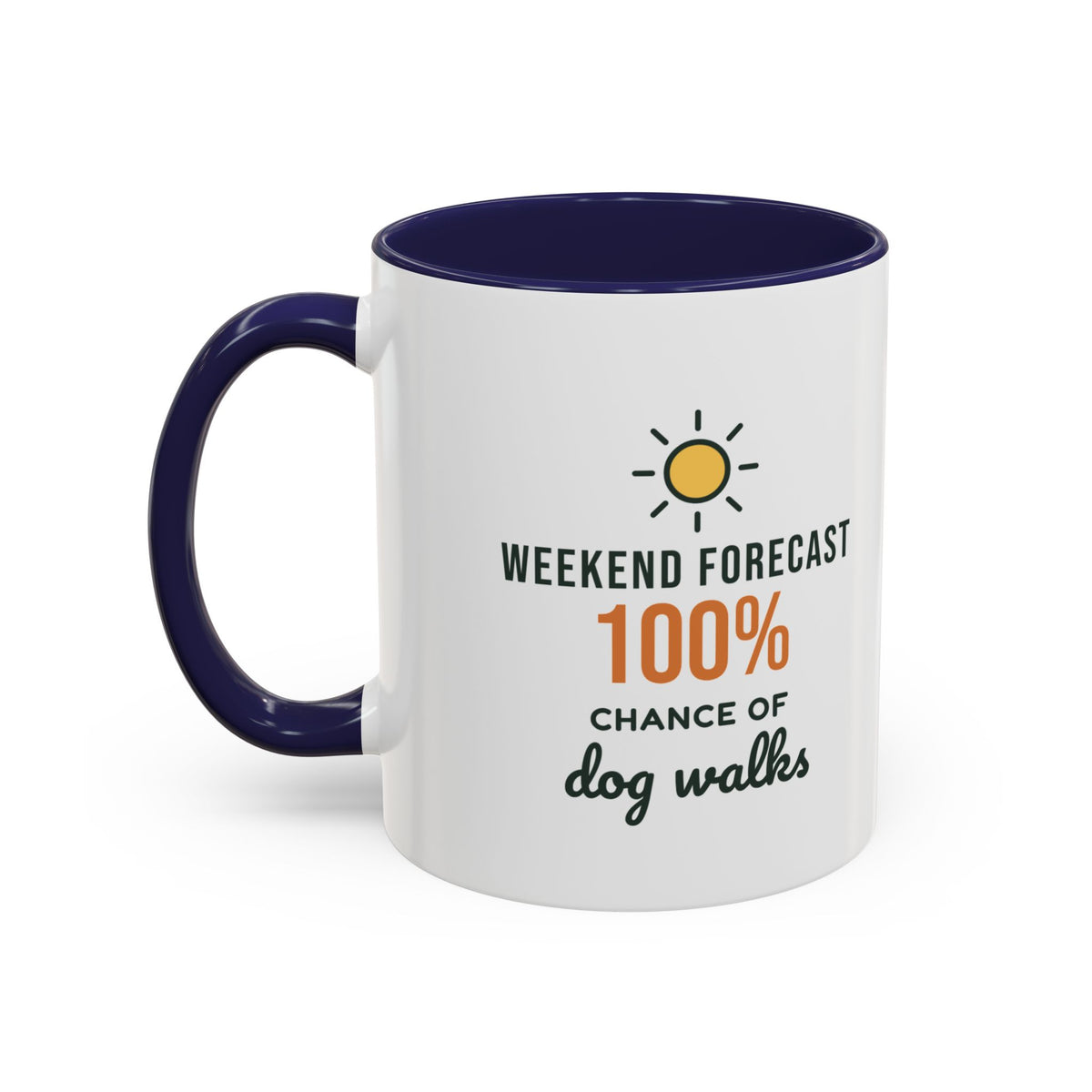 Weekend Forecast 100% Chance of Dog Walks Mug, Funny Dog Owner Coffee Mug, Dog Lover Gift, Dog Walker Cup