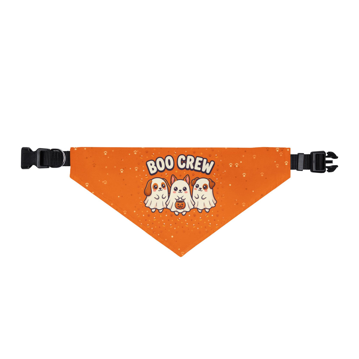 Boo Crew Dog Bandana, Cute Ghost Dog Halloween Bandana, Easy Dog Costume, Pumpkin Orange Pet Bandana, Halloween Dog Gift
