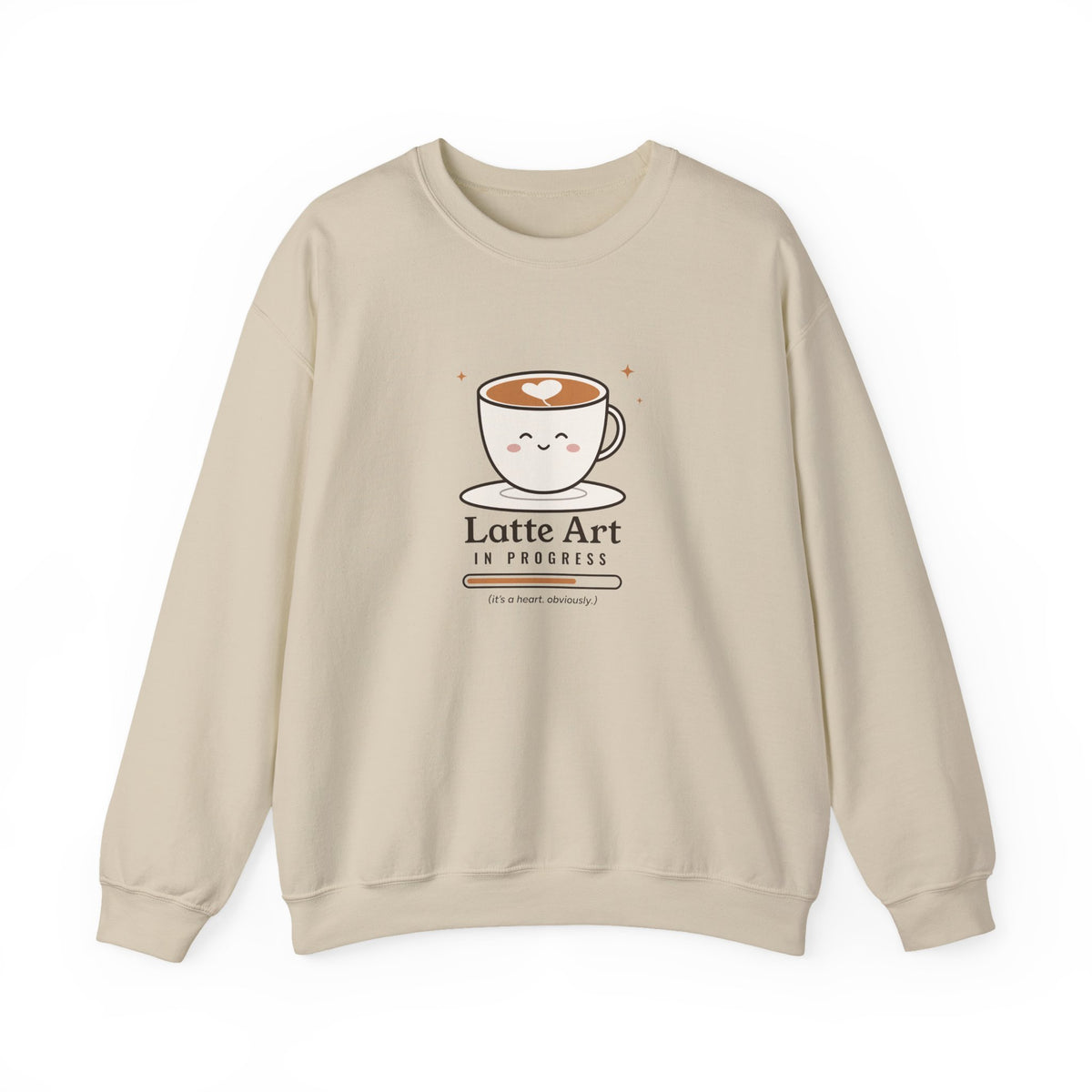 Latte Art in Progress Sweatshirt, Cute Coffee Crewneck, Funny Home Barista Gift for Coffee Lovers