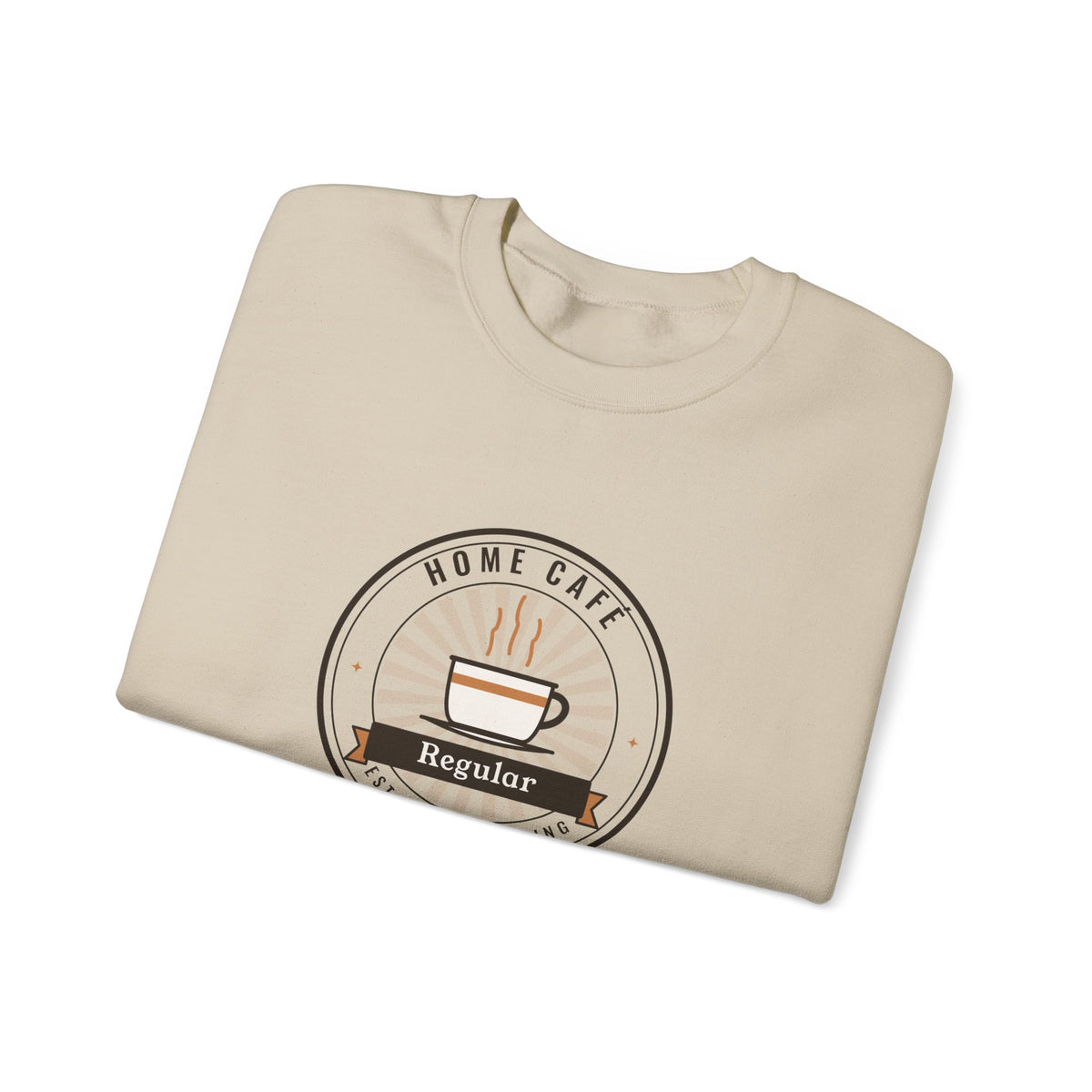 Retro Home Café Sweatshirt, Home Café Regular Coffee Badge Crewneck, Cozy Coffee Sweater, Latte Lover Gift